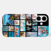 Aangepast 17 Fotocollage monogram naam Uw kleuren Case-Mate iPhone Case (Achterkant (horizontaal))