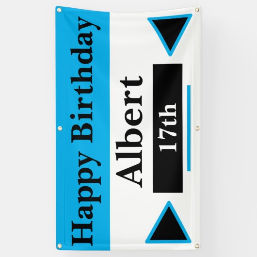 Aangepast 17 verjaardag spandoek (Verticaal)