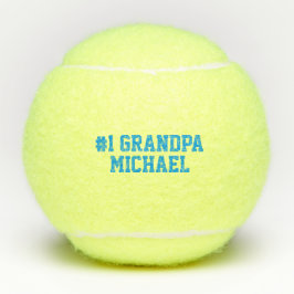 Aangepast #1 Grandpa Vaderdag Tennis Ball Blue Tennisballen