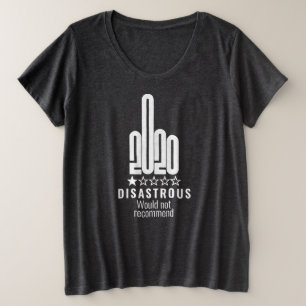 Aangepast 2020-Review met middelvinger zou niet aa Grote Maat T-shirt