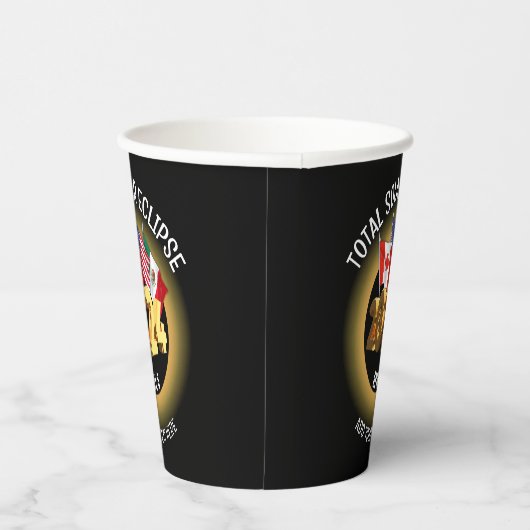 Aangepast 2024 TOTAAL ZONSVERDUISTERINGSVLAGGEN Papieren Bekers (Rechts)