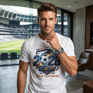 Aangepast 2026 Voetbal Sport Kampioenschap T-shirt
