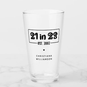 Aangepast 21ste verjaardag cadeau 21 op 23.00 uur glas