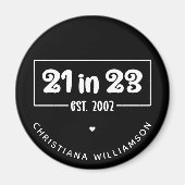 Aangepast 21ste verjaardag cadeau 21 op 23.00 uur  magneet (Voorkant)