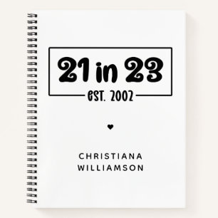 Aangepast 21ste verjaardag cadeau 21 op 23.00 uur notitieboek