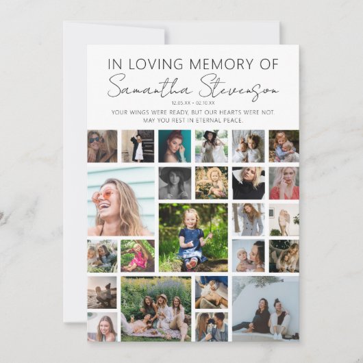 Aangepast 24 fotocollage bedankkaart (Voorkant)