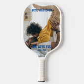 Aangepast 2 Foto beste vader ooit Pickleball Paddle (Achterkant)