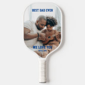 Aangepast 2 Foto beste vader ooit Pickleball Paddle (Voorkant)