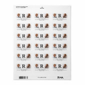 Aangepast 2 Foto Monogram Afstuderen Retouradres Etiket (Full Sheet)