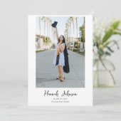 Aangepast 2 Fotokalligrafie Script Afstuderen Kaart (Staand voorkant)