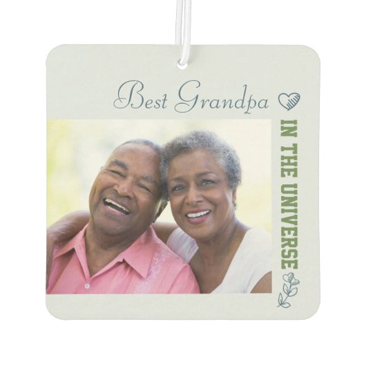 Aangepast 2 foto's - Beste opa in het universum Luchtverfrisser (Achterkant)