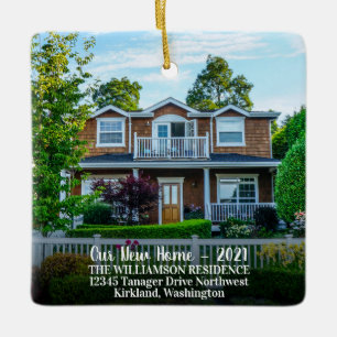 Aangepast 2 nieuwe startfoto met jaar, naam keramisch ornament