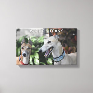 Aangepast 2 Pet Portret AFDRUKBARE, gepersonalis Canvas Afdruk