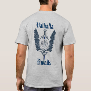 Aangepast 2 Sided Valhalla Skull T-Shirt