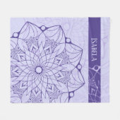 Aangepast 2 Tone Paars Mandala Fleece Blanket (Voorkant (Horizontaal))