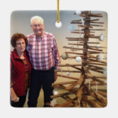 Aangepast 2-zijdig fotosnowflake kerstmis keramisch ornament (Achterkant)