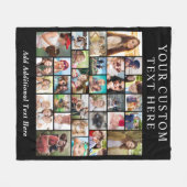 Aangepast 30 fotocollage zwart fleece deken (Voorkant (Horizontaal))
