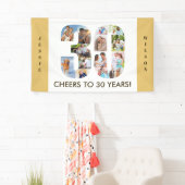 Aangepast 30e geboortedag Neutrale foto-collage Spandoek (Insitu)