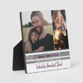 Aangepast 3 Foto Collage First Vaderdag Fotoplaat (Voorkant)