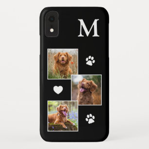 Aangepast 3 foto-collage Moderne Black Dog iPhone XR Hoesje