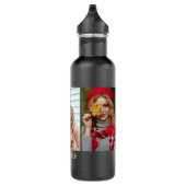 Aangepast 3 Foto collage & naam Waterfles (Rechts)