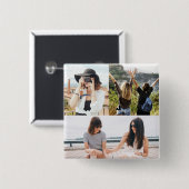 Aangepast 3 Fotocollage Button (Voorkant /achterkant)