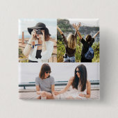 Aangepast 3 Fotocollage Button (Voorkant)