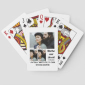 Aangepast 3 Fotocollage voor bruiloft Pokerkaarten (Achterkant)