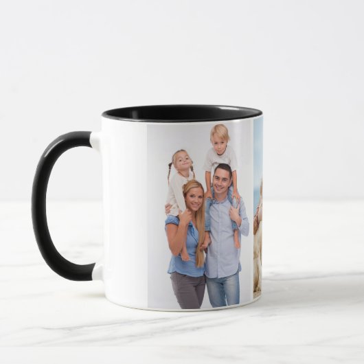 Aangepast 3-fotocombinatiemogelijkheden - zwart-wi mok (Links)