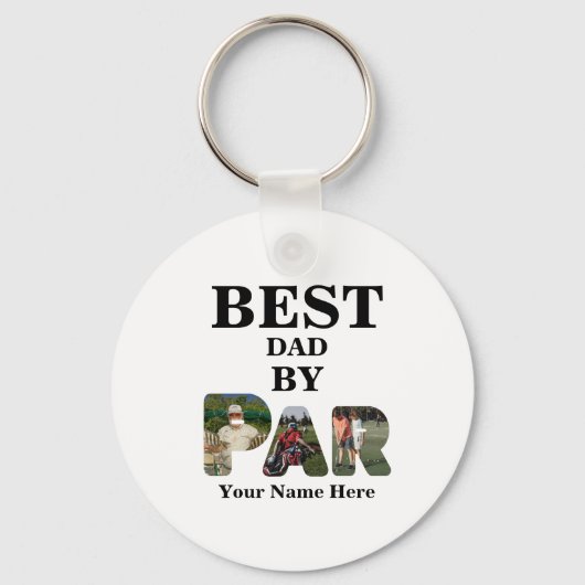 Aangepast 3 letters vormgeving foto Beste vader, p Sleutelhanger (Voorkant)
