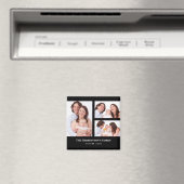 Aangepast 3 secties Familie Foto Collage Black Lij Magneet (Insitu (Vaatwasser))