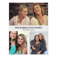 Aangepast 3 Secties Familie Foto's Collage Gray Li