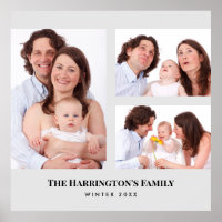 Aangepast 3 Secties Familie Foto's Collage Gray Li