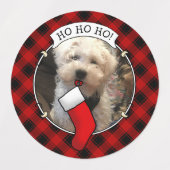 Aangepast 3 Sjabloon kerstrood met foto-Lijst Labels (Design 1)