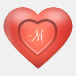 Aangepast 3D-monogram Hart Sticker