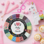 Aangepast 40e Jubileum, patchwork-kwilt Papieren Bordje (Feest)