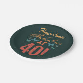 Aangepast 40e verjaardag Fabulous Papieren Bordje (Gekanteld)