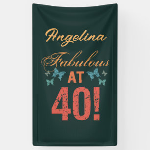 Aangepast 40e verjaardag Fabulous Spandoek