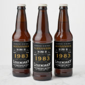 Aangepast 40e verjaardag, geboren in 1983 zwart bier etiket (Flessen)
