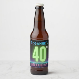 Aangepast 40e verjaardag van de vierde verjaardag bier etiket