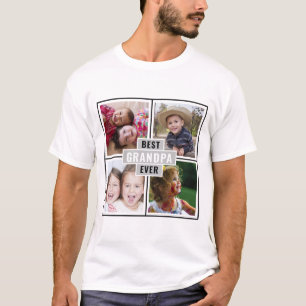 Aangepast 4 Foto collage Beste opa ooit T-shirt