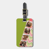 Aangepast 4 Foto collage Limoen en koraalschenken Bagagelabel (Voorkant verticaal)