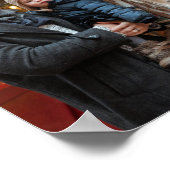 Aangepast 4 foto-collage rood hart monogrammen poster (Hoek)