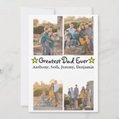 Aangepast 4 Foto Greatest Dad Ever Vaderdag Kaart (Voorkant)