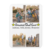 Aangepast 4 Foto groot pap ooit Vaderdag Magneet (Verticaal)