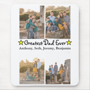 Aangepast 4 Foto groot pap ooit Vaderdag Muismat