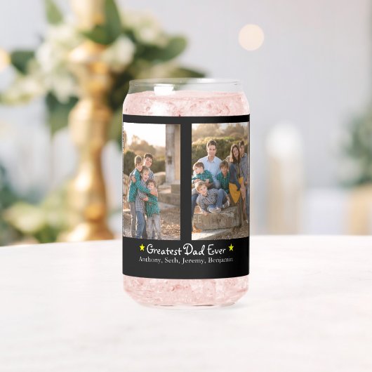 Aangepast 4 Foto Grootste Papa Ooit Vaderdag Blikvorm Glas (Insitu (Huwelijk))