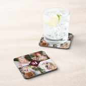 Aangepast 4 foto-monogram rood buffel bier onderzetter (Rechterzijde)