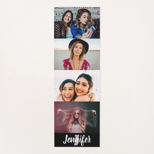 Aangepast 4 Fotocollage Aangepaste naam en monogra Yogamat (Voorkant)