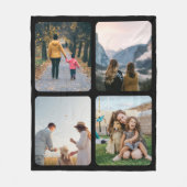 Aangepast 4 fotocollage fleece deken (Voorkant)